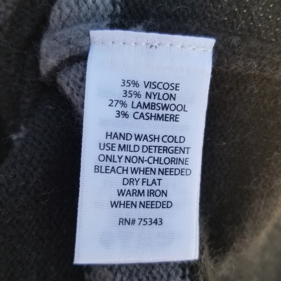 dakini gray and black turtleneck relaxed fit sweater wool blend medium - Picture 3 of 4